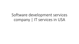 Software development services company | IT services in USA