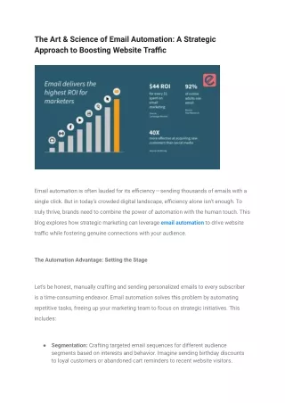The Art & Science of Email Automation_ A Strategic Approach to Boosting Website Traffic