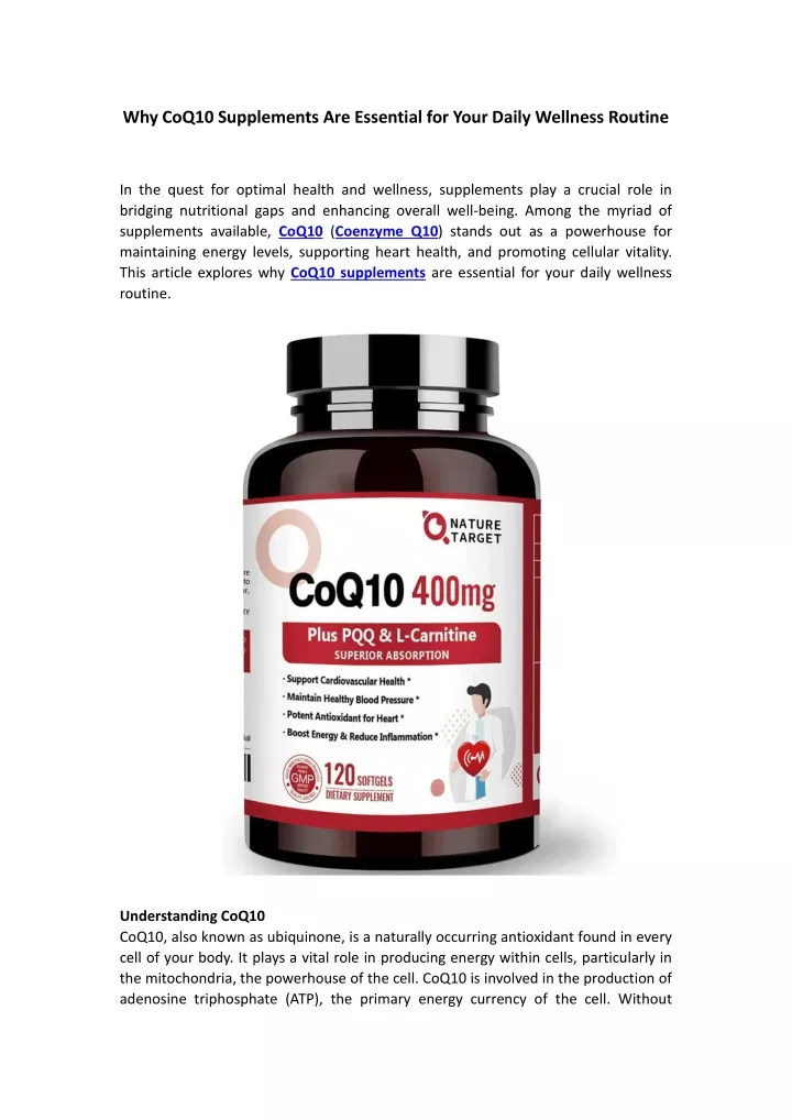 why coq10 supplements are essential for your