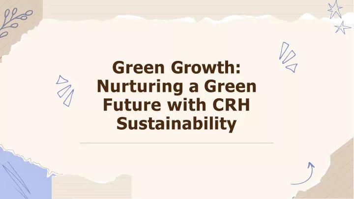 green growth nurturing a green future with