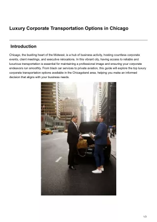 Luxury Corporate Transportation Options in Chicago