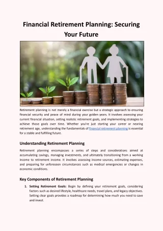 Financial Retirement Planning: Securing Your Future