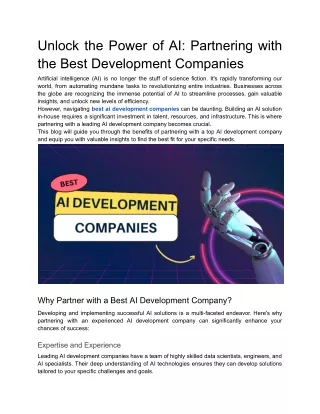 Unlock the Power of AI_ Partnering with the Best Development Companies