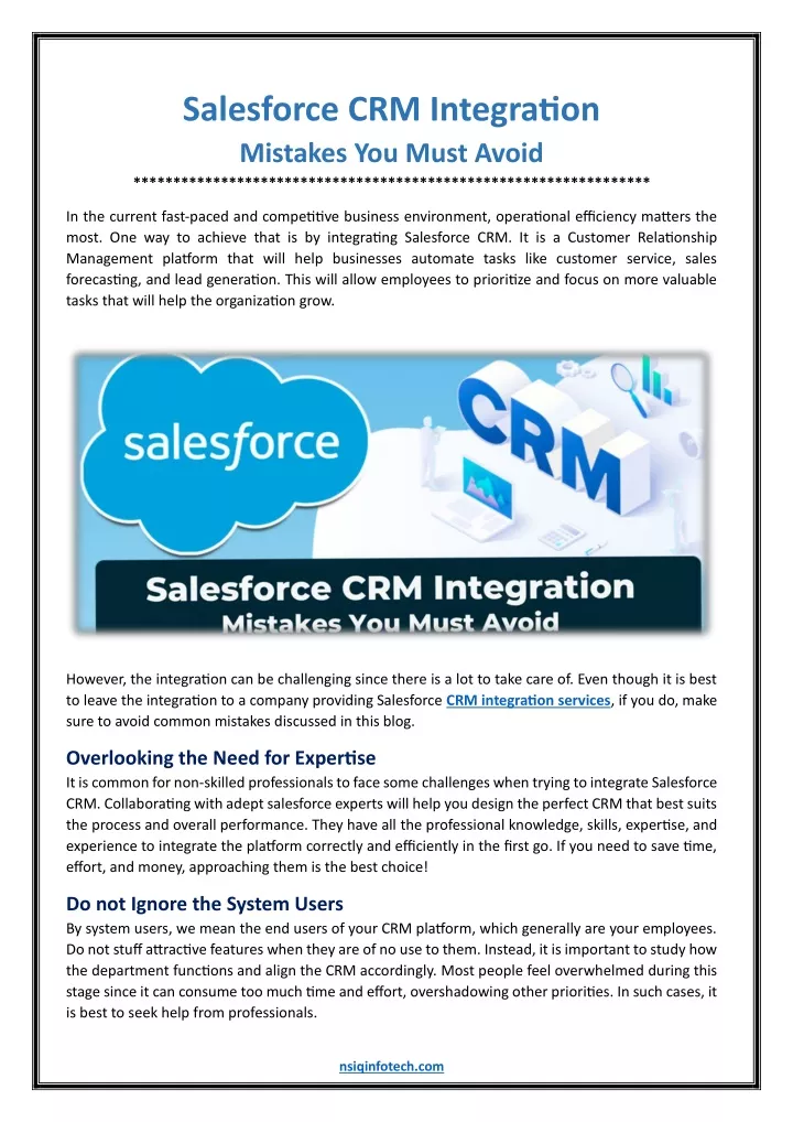 salesforce crm integration mistakes you must