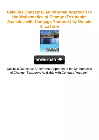 Calculus Concepts: An Informal Approach to the Mathematics of Change