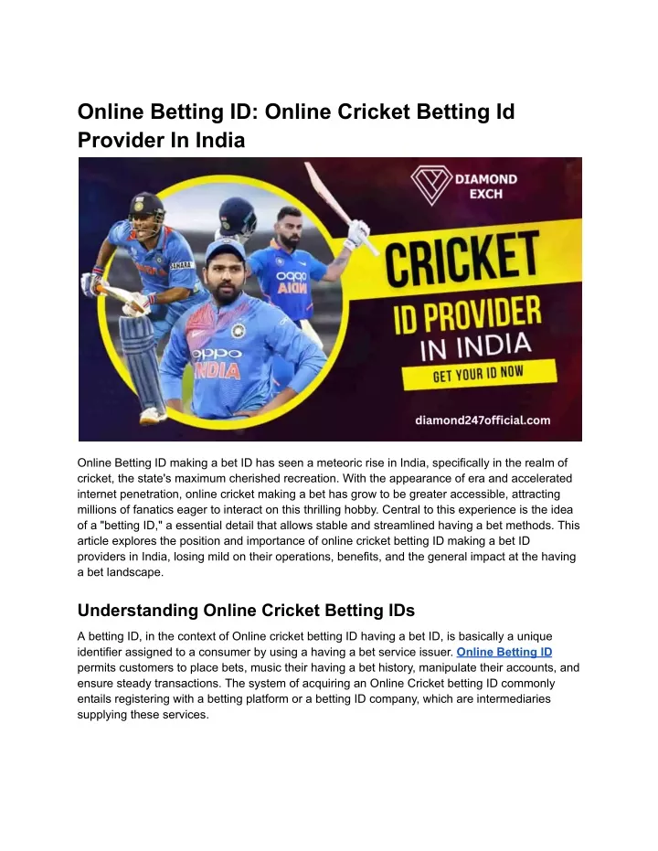 online betting id online cricket betting