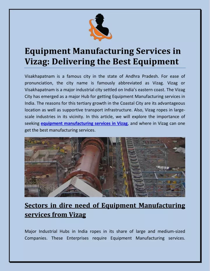 equipment manufacturing services in vizag