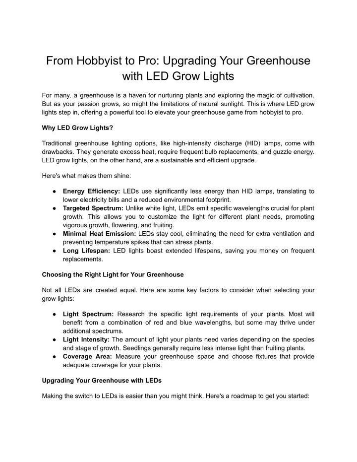 from hobbyist to pro upgrading your greenhouse