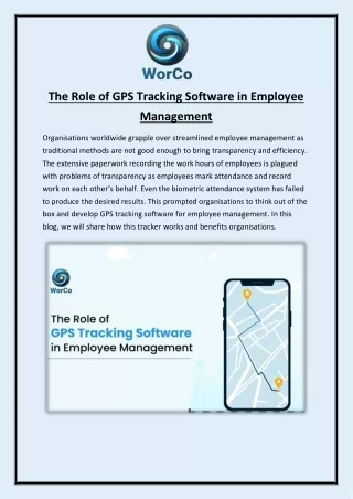 The Role of GPS Tracking Software in Employee Management