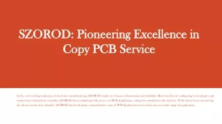 Pioneering Excellence in Copy PCB Service