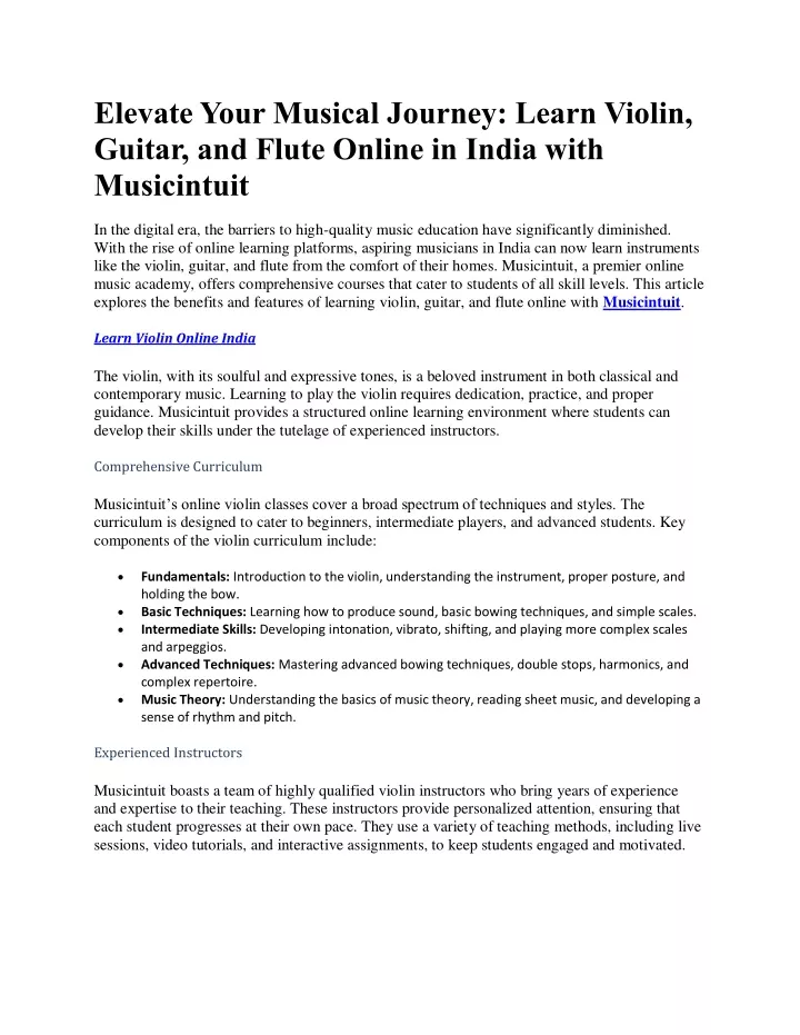 elevate your musical journey learn violin guitar