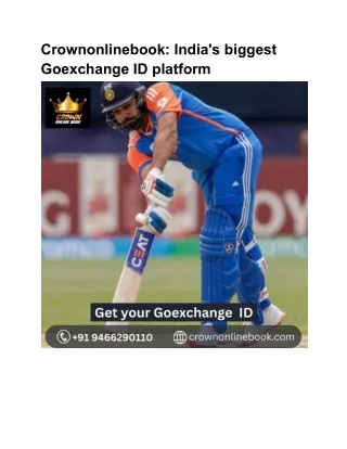 Crownonlinebook_ India's biggest Goexchange ID platform