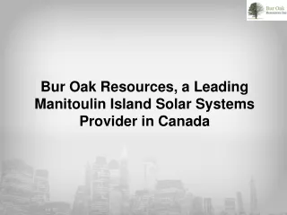 Bur Oak Resources, a Leading Manitoulin Island Solar Systems Provider in Canada