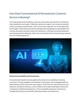 How Does Conversational AI Revolutionize Customer Service in Banking?