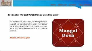 Looking For The Best Pandit Mangal Dosh Puja Ujjain