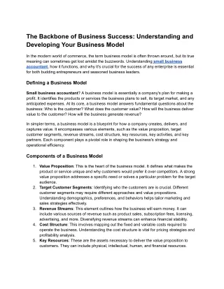 the backbone of business success understanding