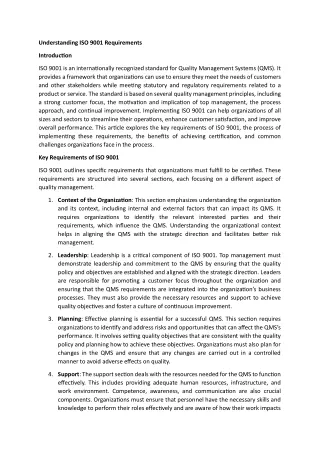 understanding iso 9001 requirements