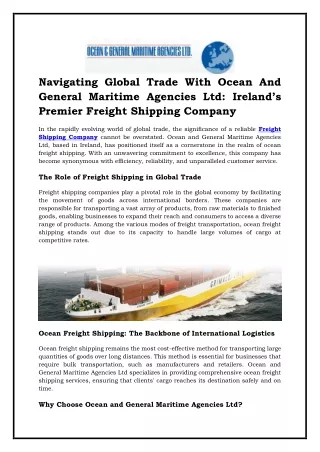 Ocean Freight Shipping