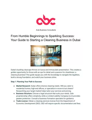 From Humble Beginnings to Sparkling Success_ Your Guide to Starting a Cleaning Business in Dubai