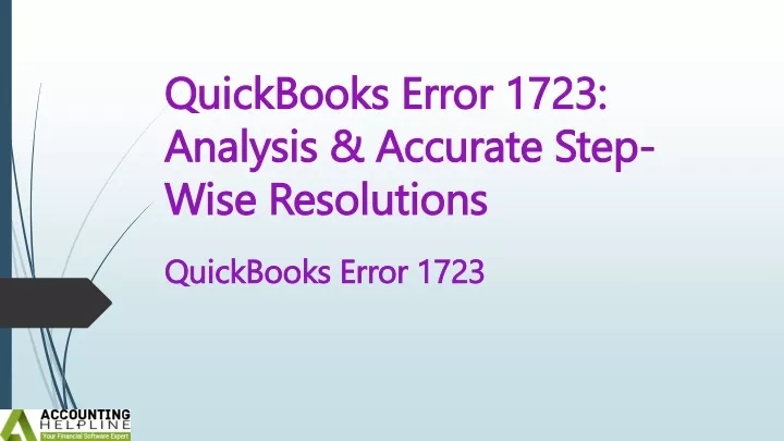 quickbooks error 1723 analysis accurate step wise resolutions