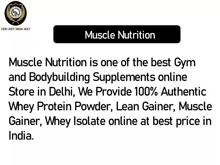 muscle nutrition