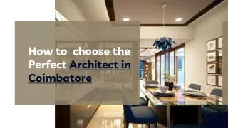 How to  choose the Perfect Architect in Coimbatore