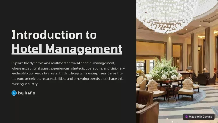 introduction to hotel management