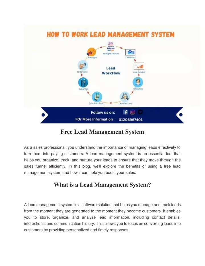 free lead management system