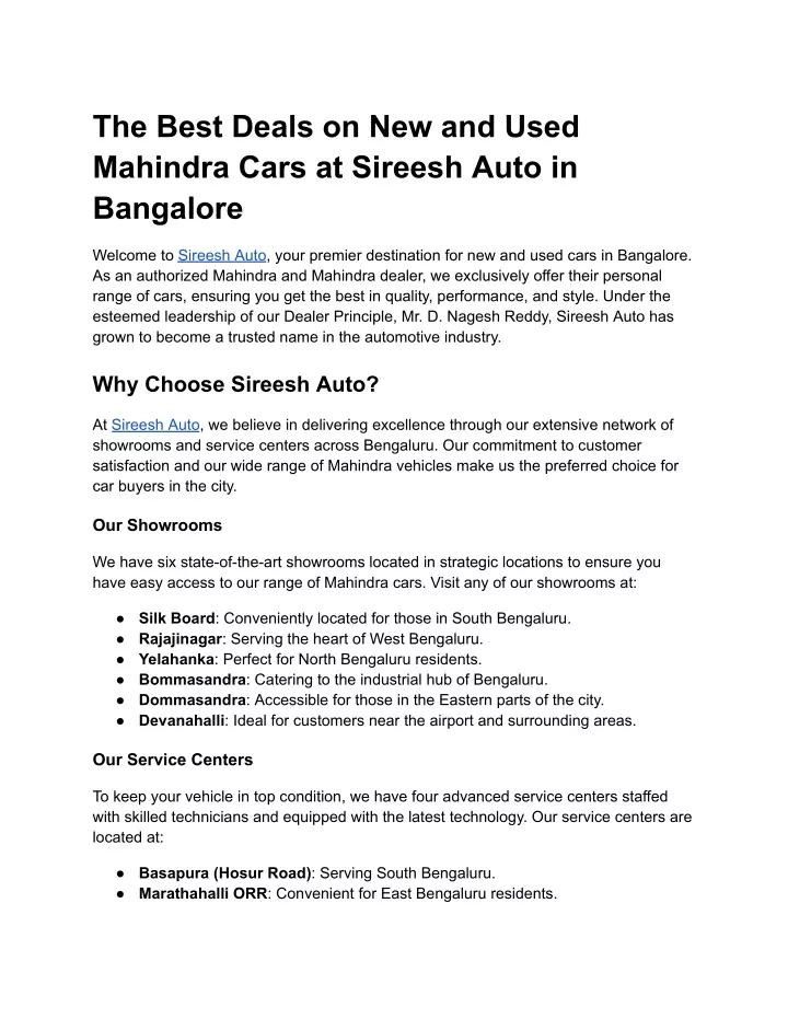 the best deals on new and used mahindra cars