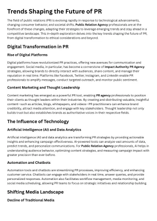 Trends Shaping the Future of PR