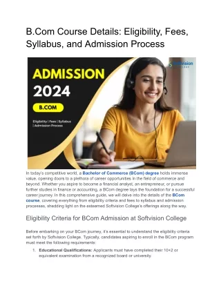 b com course details eligibility fees syllabus