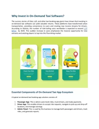 Why Invest in On-Demand Taxi Software?