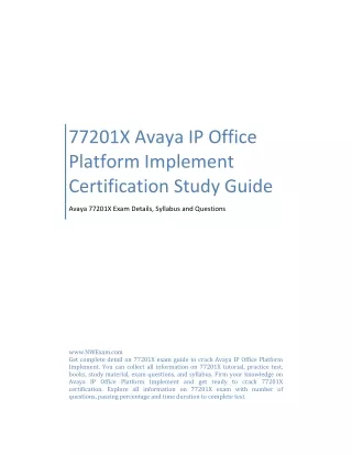 77201X Avaya IP Office Platform Implement Certification Study Guide