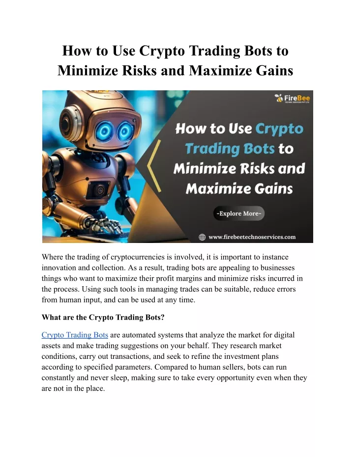 how to use crypto trading bots to minimize risks