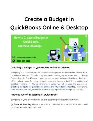 create a budget in quickbooks online desktop