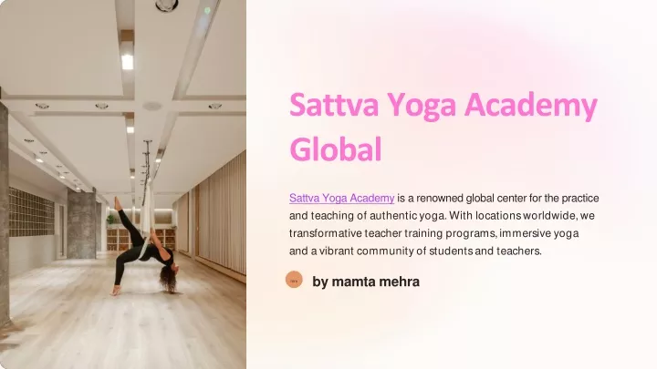 Ppt - Sattva Global: Transformational Yoga Teacher Training Powerpoint 