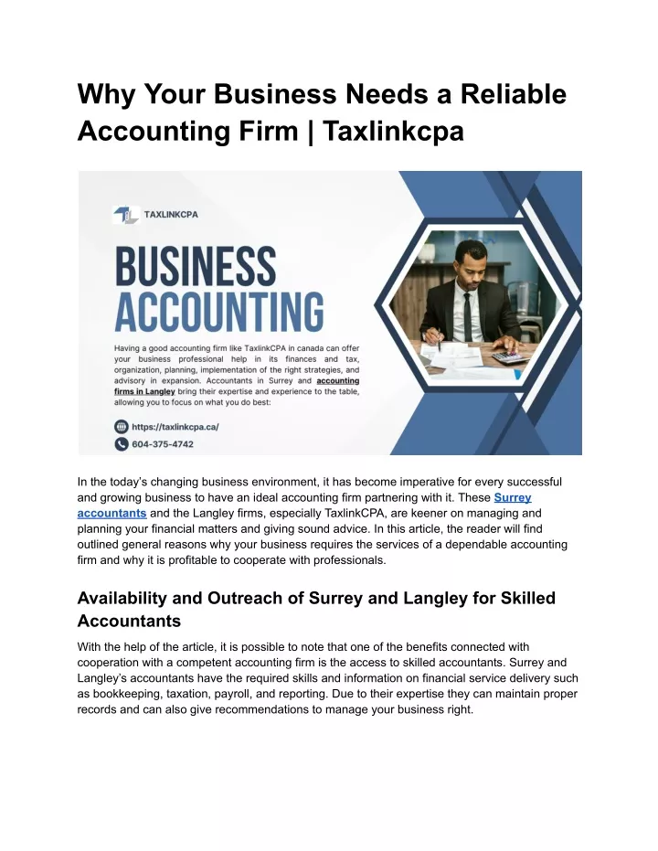 why your business needs a reliable accounting