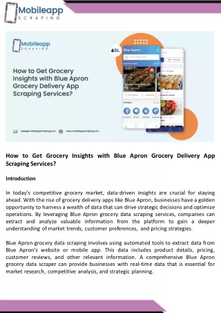 how to get grocery insights with blue apron