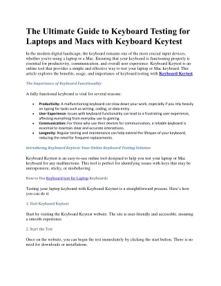 the ultimate guide to keyboard testing