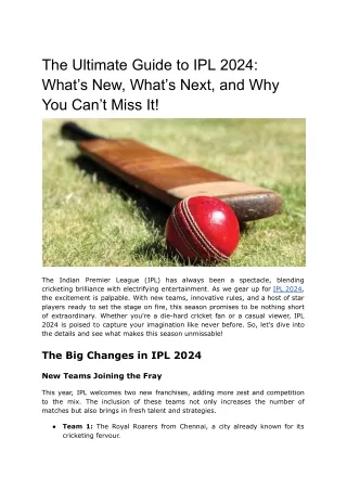 the ultimate guide to ipl 2024 what s new what