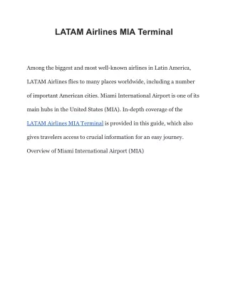 LATAM Airlines MIA Terminal