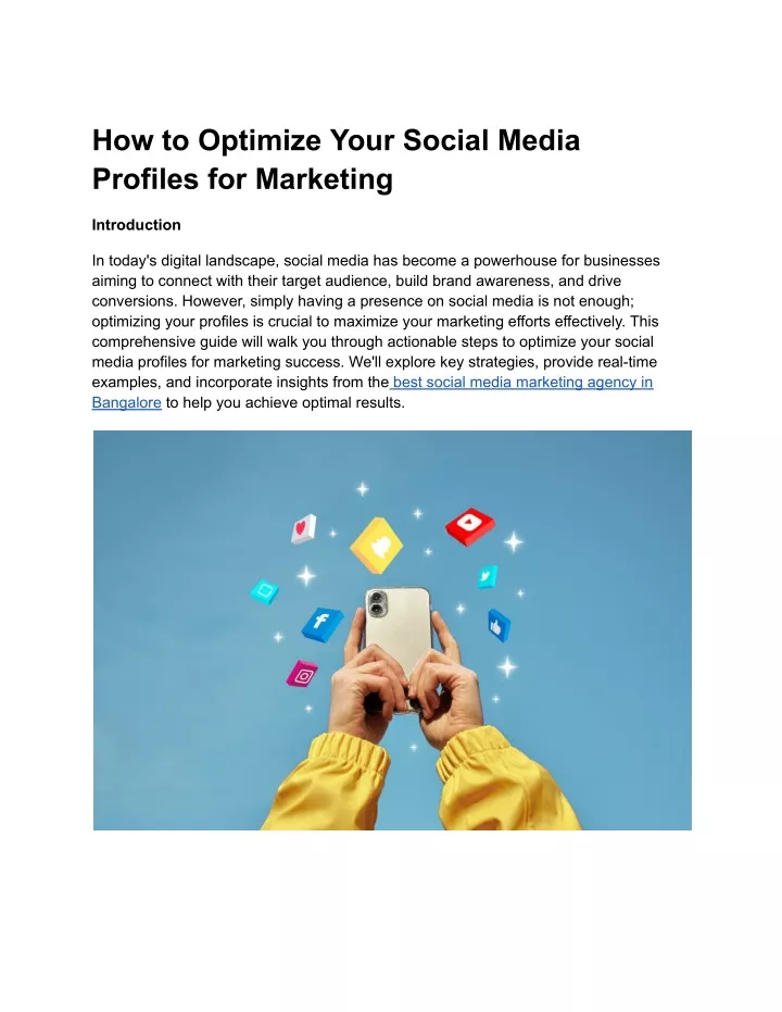 how to optimize your social media profiles