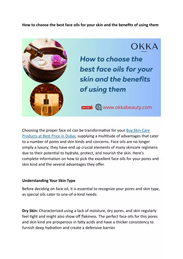 how to choose the best face oils for your skin