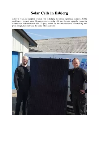 Solar Cells in Esbjerg