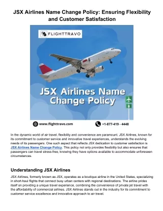 JSX Airlines Name Change Policy: Ensuring Flexibility and Customer Satisfaction