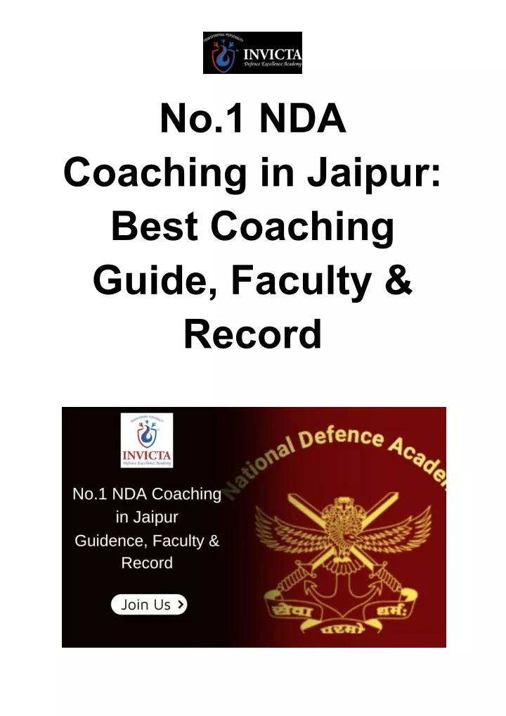 no 1 nda coaching in jaipur best coaching guide