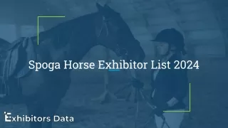 Spoga Horse Exhibitor List 2024
