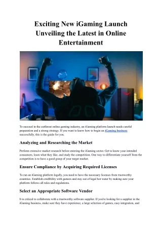 iGaming Launch