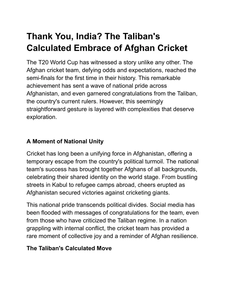 thank you india the taliban s calculated embrace