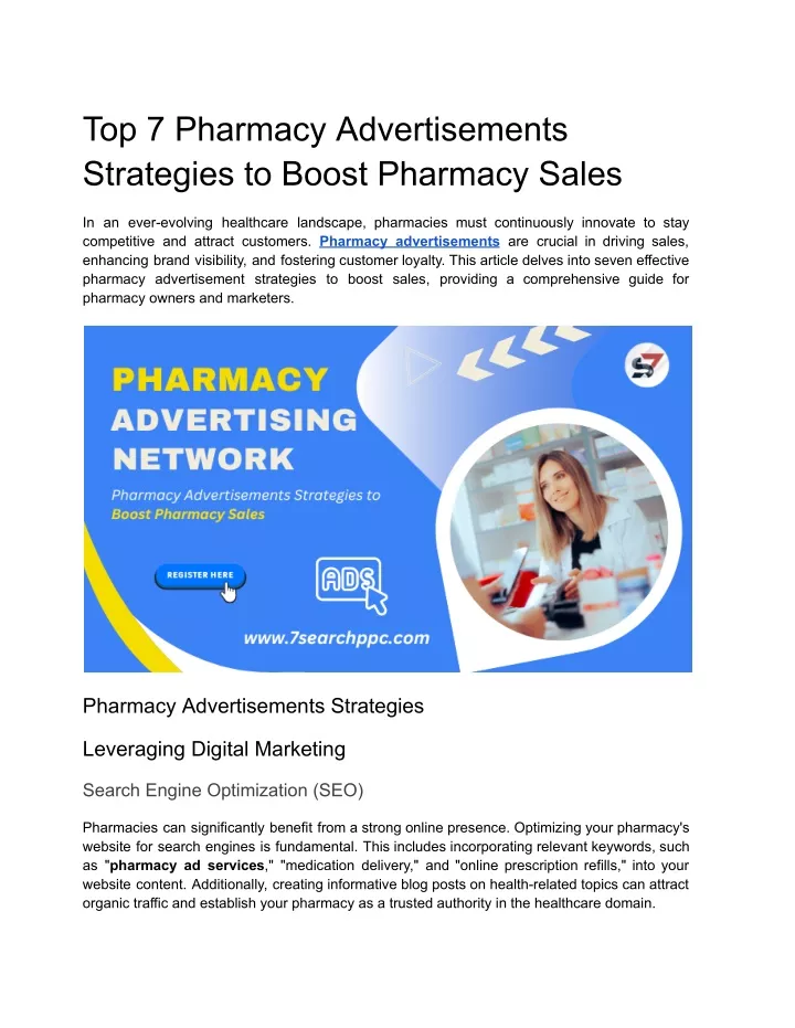 top 7 pharmacy advertisements strategies to boost